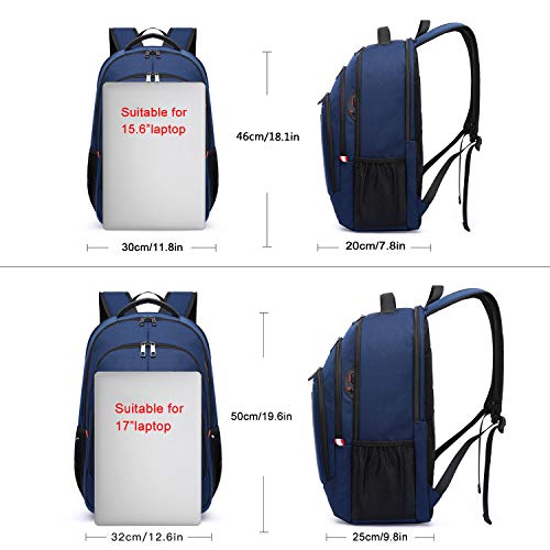 Lightweight Water Resistant Blue Laptop Backpack for Men and Women