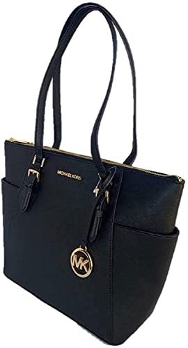 Michael Kors Black Saffiano Leather Large Top Zip Tote