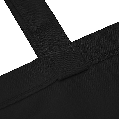 Augbunny Black Canvas Shopping Tote Handbag 4-Pack