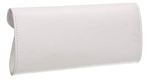 Lora Envelope Clutch Bag in White Faux Leather