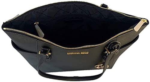 Michael Kors Black Saffiano Leather Large Top Zip Tote