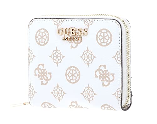 GUESS Women's Laurel Small Zip Around Bag, White
