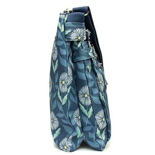 Blue Floral Print Designer Handbag - Size 1 UK