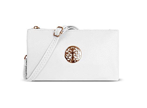 White Women's Small Clutch Bag with Adjustable Strap