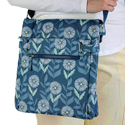 Blue Floral Print Designer Handbag - Size 1 UK