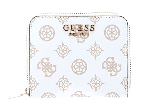 GUESS Women's Laurel Small Zip Around Bag, White