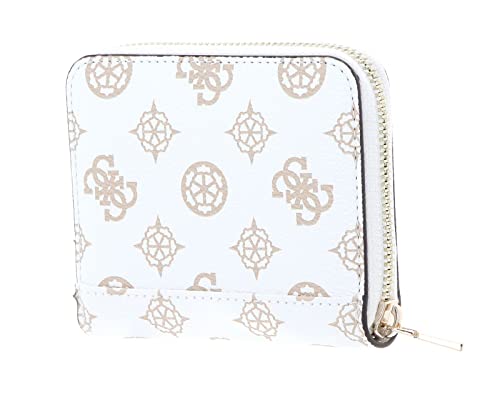 GUESS Women's Laurel Small Zip Around Bag, White
