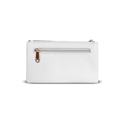 White Women's Small Clutch Bag with Adjustable Strap