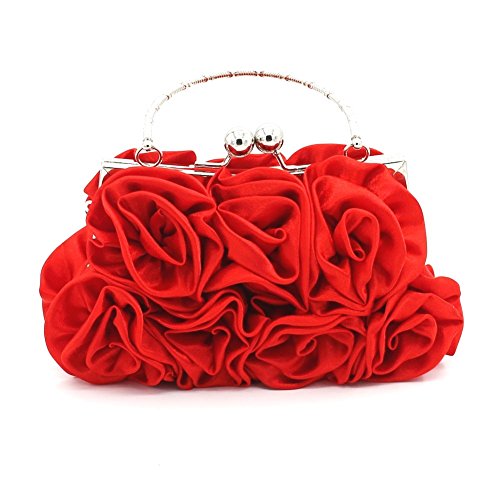 DZOZO Floral Satin Clutch: Elegant Evening Handbag