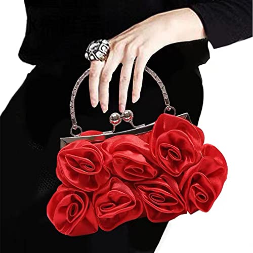 DZOZO Floral Satin Clutch: Elegant Evening Handbag