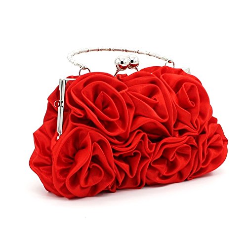 DZOZO Floral Satin Clutch: Elegant Evening Handbag