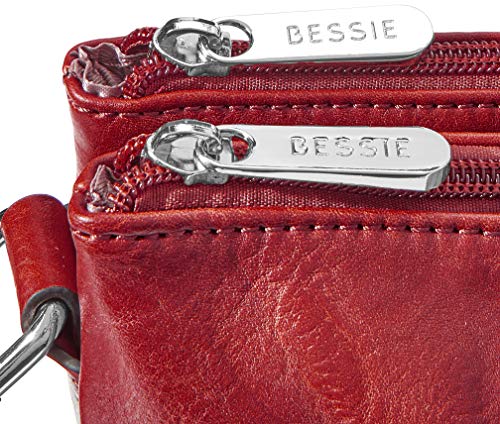 Bessie London Red Classic Crossbody Zipper Bag