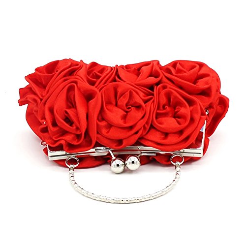 DZOZO Floral Satin Clutch: Elegant Evening Handbag