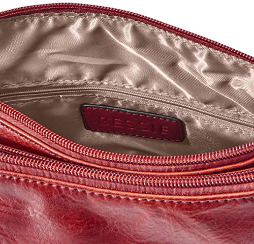Bessie London Red Classic Crossbody Zipper Bag