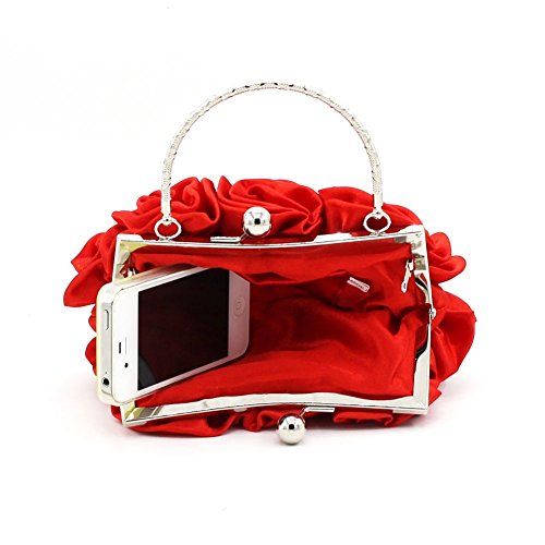 DZOZO Floral Satin Clutch: Elegant Evening Handbag