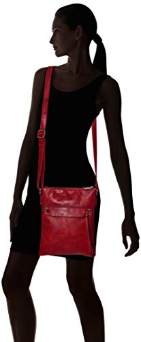 Bessie London Red Classic Crossbody Zipper Bag