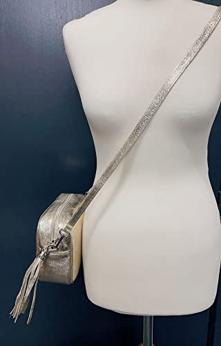 LeahWard Real Leather Cross Body Handbag - Gold