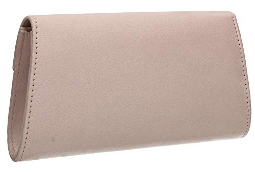 SwankySwans Harper Diamante Faux Suede Clutch Bag