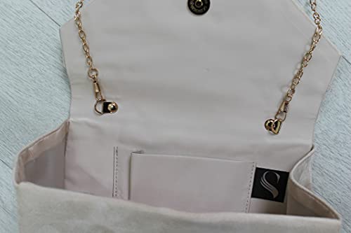 SwankySwans Harper Diamante Faux Suede Clutch Bag
