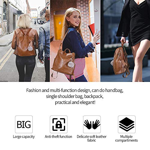 ROOSALANCE Women's Designer Handbag, Waterproof PU Leather