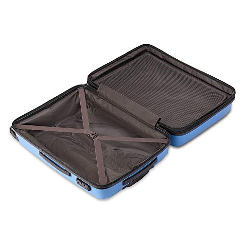 Sky Blue Designer Handbag with 4 Wheel Expandable