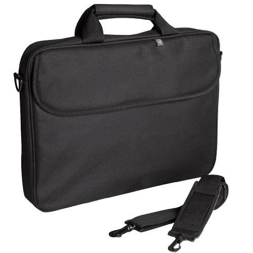 Black designer shoulder bag for 15.6 inch laptop