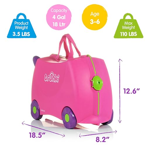 Trunki Trixie Pink Kids Ride-On Hand Luggage Bag