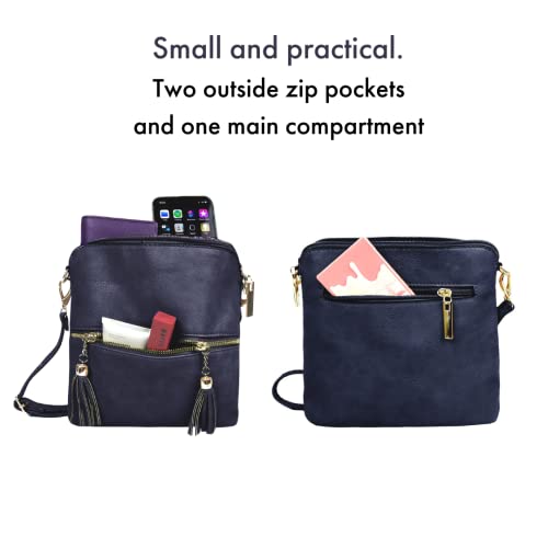 Woodland Designer Crossbody Bags - Navy Blue