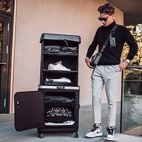 Designer Blue Suitcase with Extendible Compartments