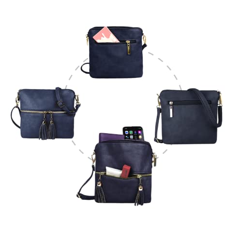 Woodland Designer Crossbody Bags - Navy Blue