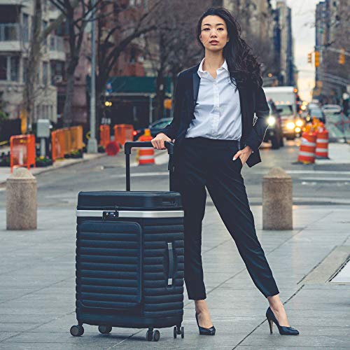 Designer Blue Suitcase with Extendible Compartments