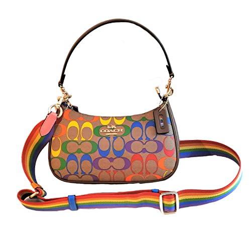 COACH Teri Shoulder Bag in Signature Canvas, Khaki