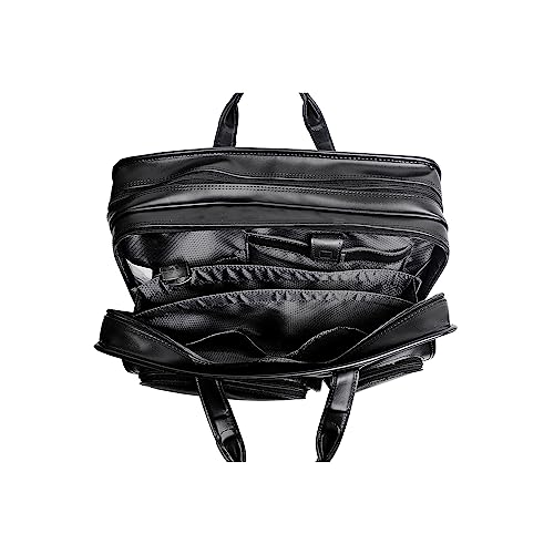 17" Leather Detachable-Wheeled Laptop Briefcase - Stylish Designer Handbag