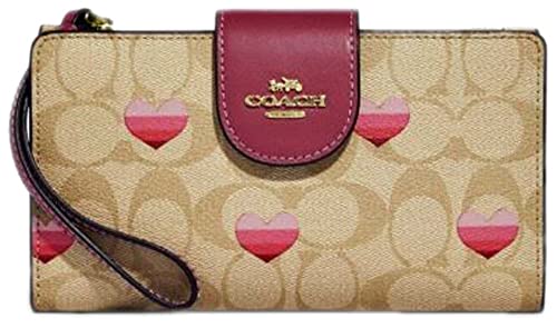 Coach Tech Wallet with Stripe Heart Print, IM/Ca071