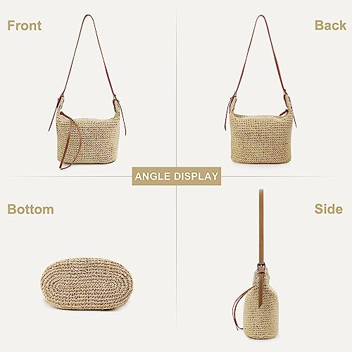 Summer Straw Crossbody Bag with Tassels - Women's Beach Handbag