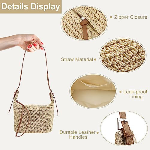 Summer Straw Crossbody Bag with Tassels - Women's Beach Handbag