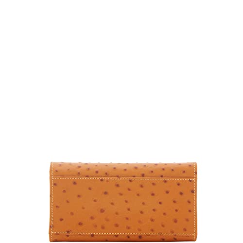 Dooney & Bourke Tan Ostrich Foldover Wallet, One Size