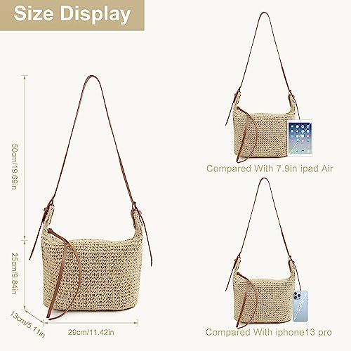 Summer Straw Crossbody Bag with Tassels - Women's Beach Handbag