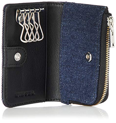 Diesel Men's Blue/Black Denimage L-Zip Key Wallet