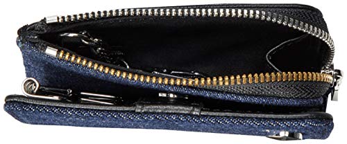 Diesel Men's Blue/Black Denimage L-Zip Key Wallet