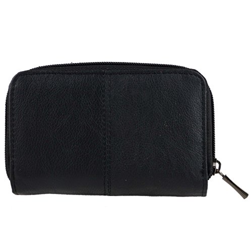 Lorenz Black Cowhide Leather Purse/Wallet for Women
