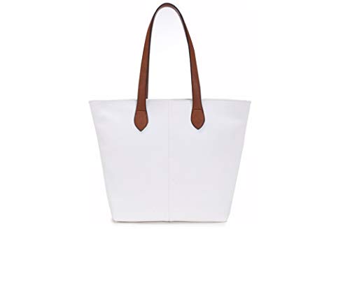 Women's shoulder tote Handbag with Handle and Soft Leather (White)