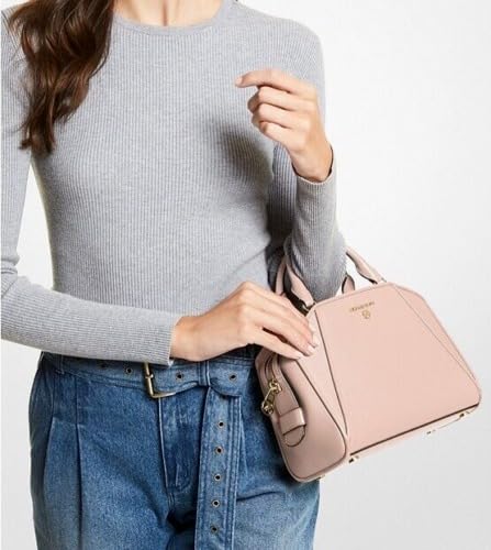 Michael Kors Cleo Saffiano Leather Satchel, Soft Pink