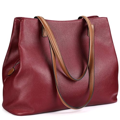 S-ZONE Damen Soft Leather Shopper Shoulder Bag 13