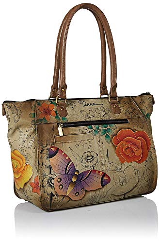 Anuschka Women's Hand Painted Leather Floral Paradise Tote