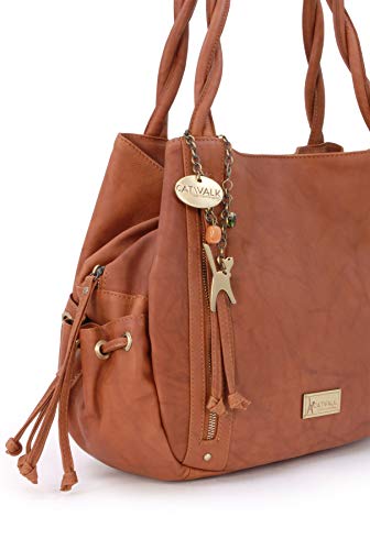 Womens Leather Tote/Shoulder Bag - Catwalk Collection - Tan