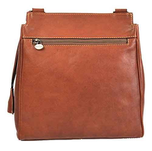 Gianni Conti Italian Leather Tan Satchel Crossbody Bag