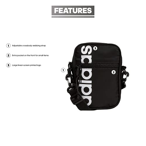adidas Core Festival Crossbody, Black/White, Unisex Bag