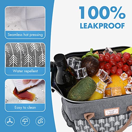 Lekesky Stylish Large Grey Lunch Tote 15L