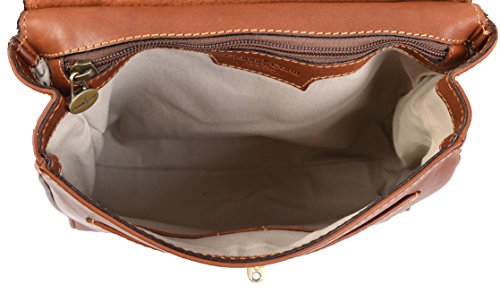 Gianni Conti Italian Leather Tan Satchel Crossbody Bag